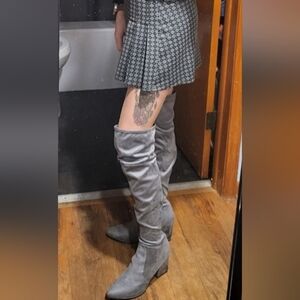 Marc Fisher Over The Knee grey suade boots